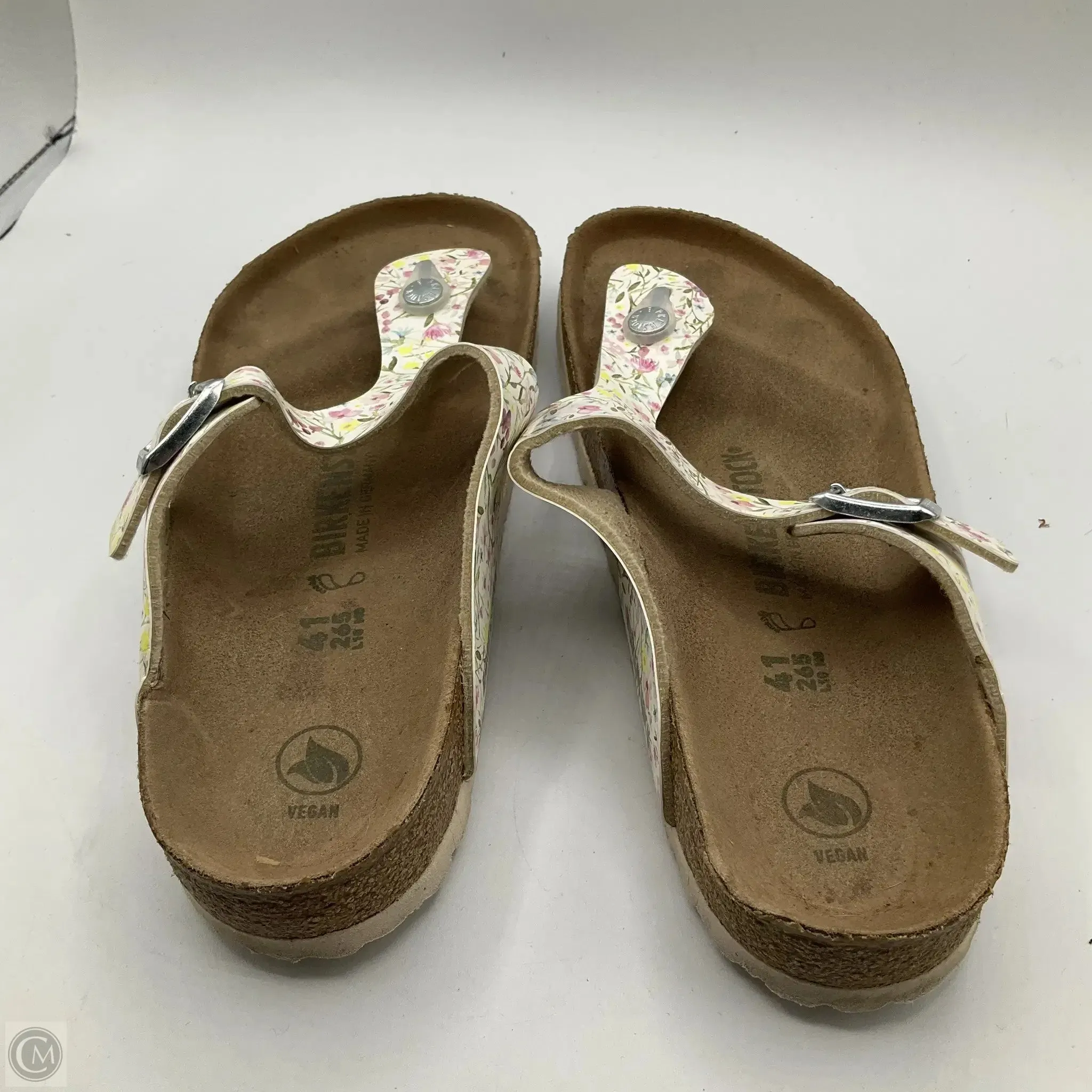 Sandals Flats By Birkenstock In Floral Print, Size: 10