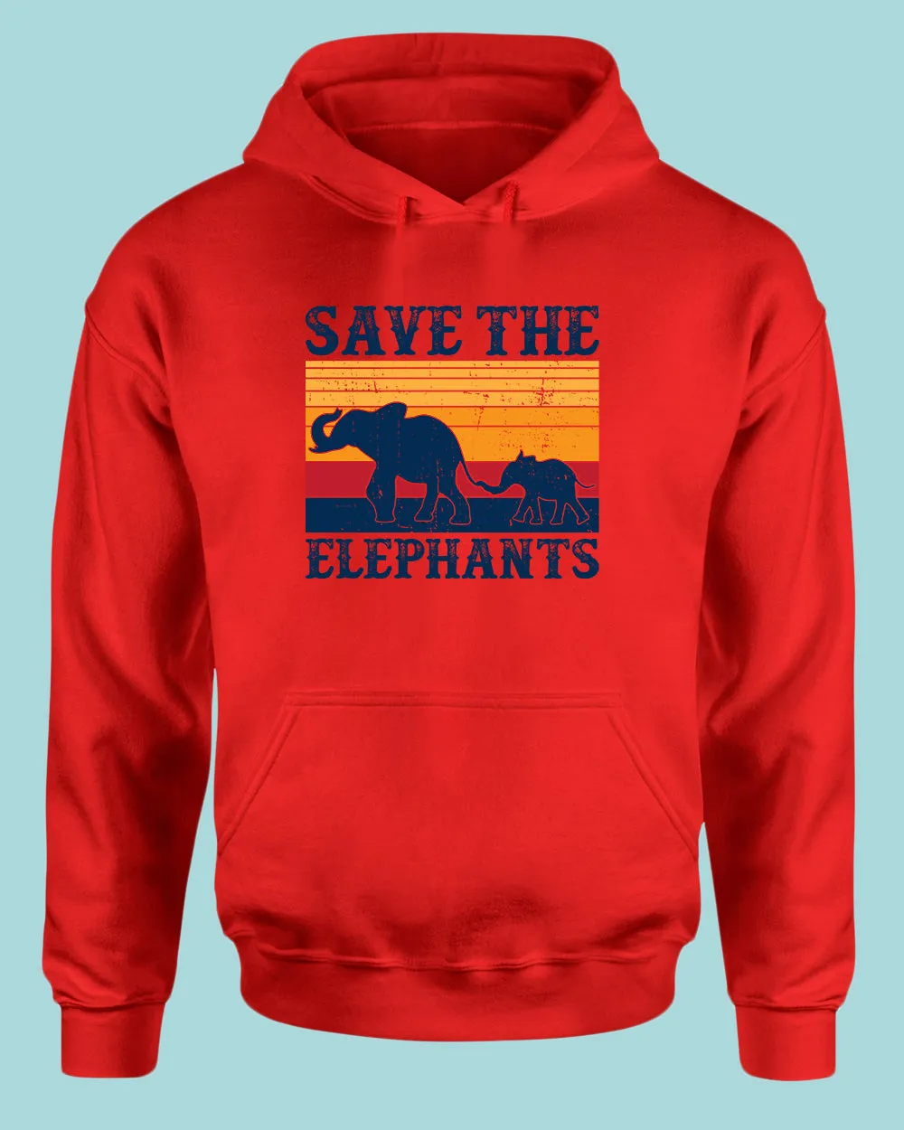 Save the Elephant Hoodie, vegetarian Hoodie