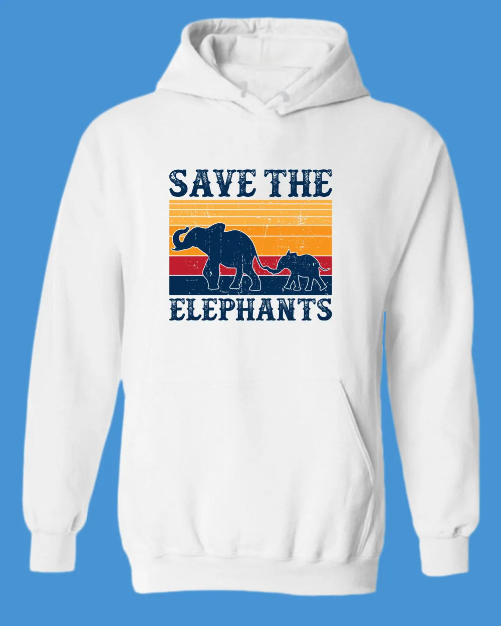Save the Elephant Hoodie, vegetarian Hoodie