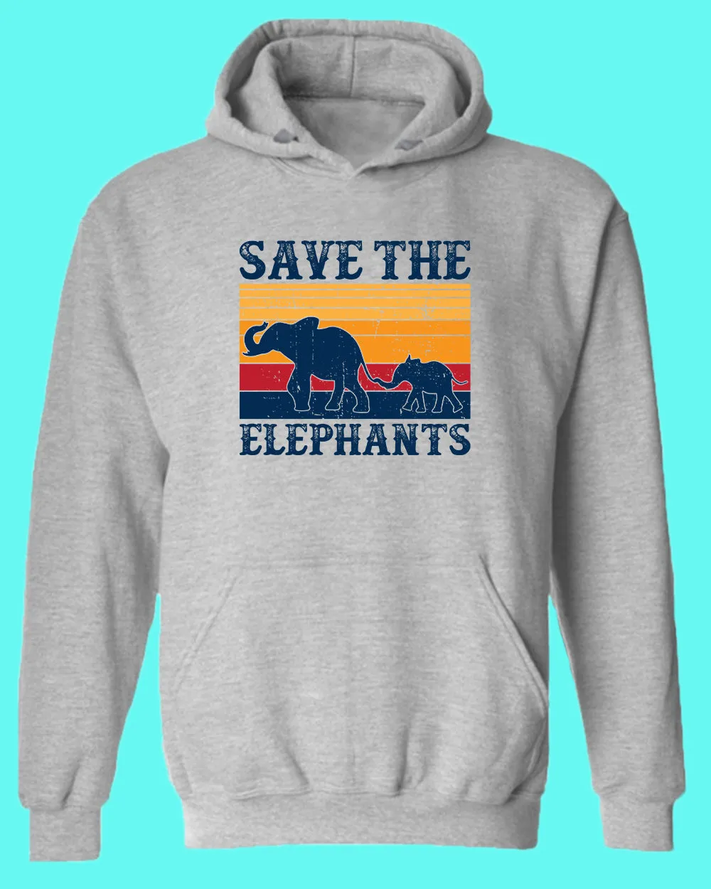 Save the Elephant Hoodie, vegetarian Hoodie