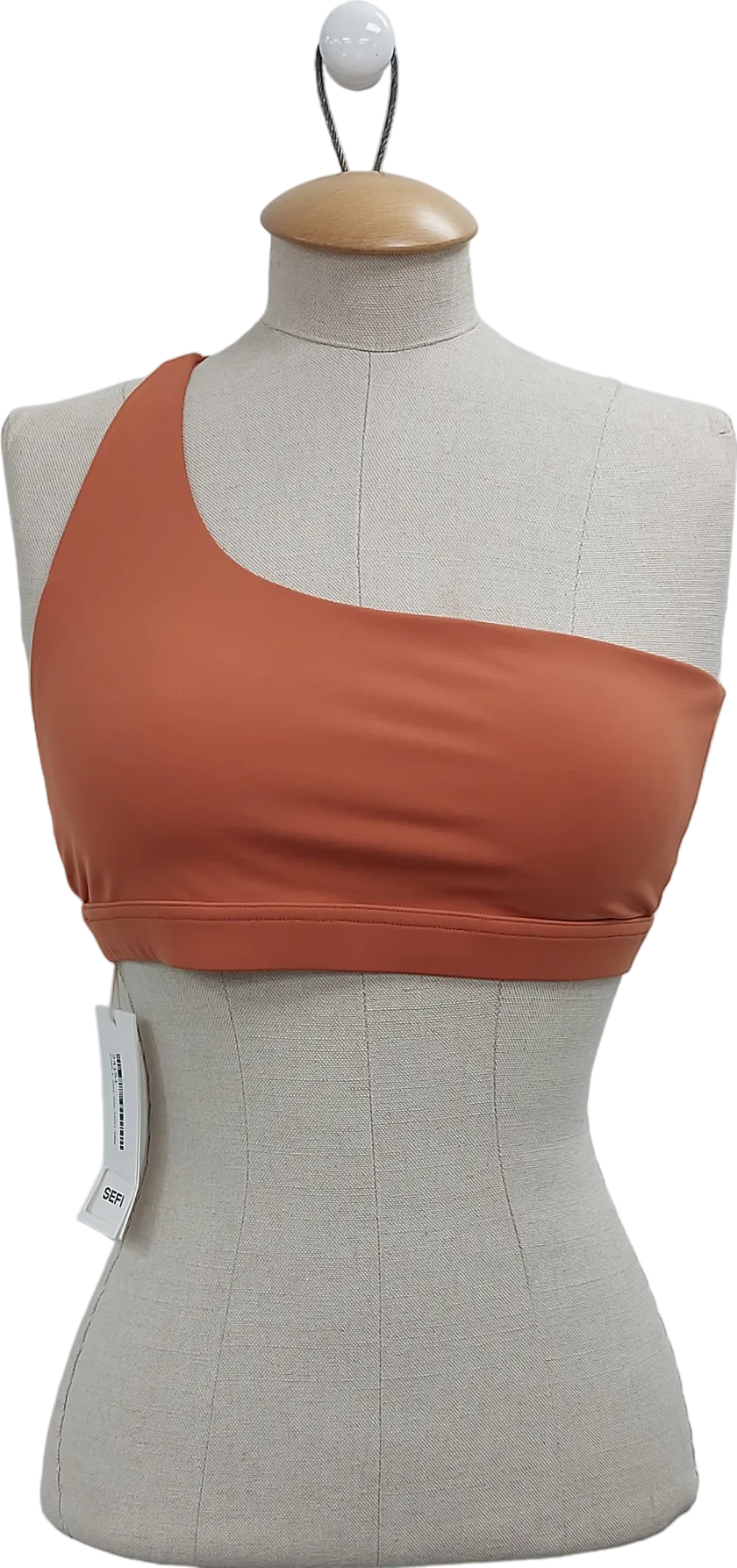 Sefi Orange Asymmetric Sports Bra UK M