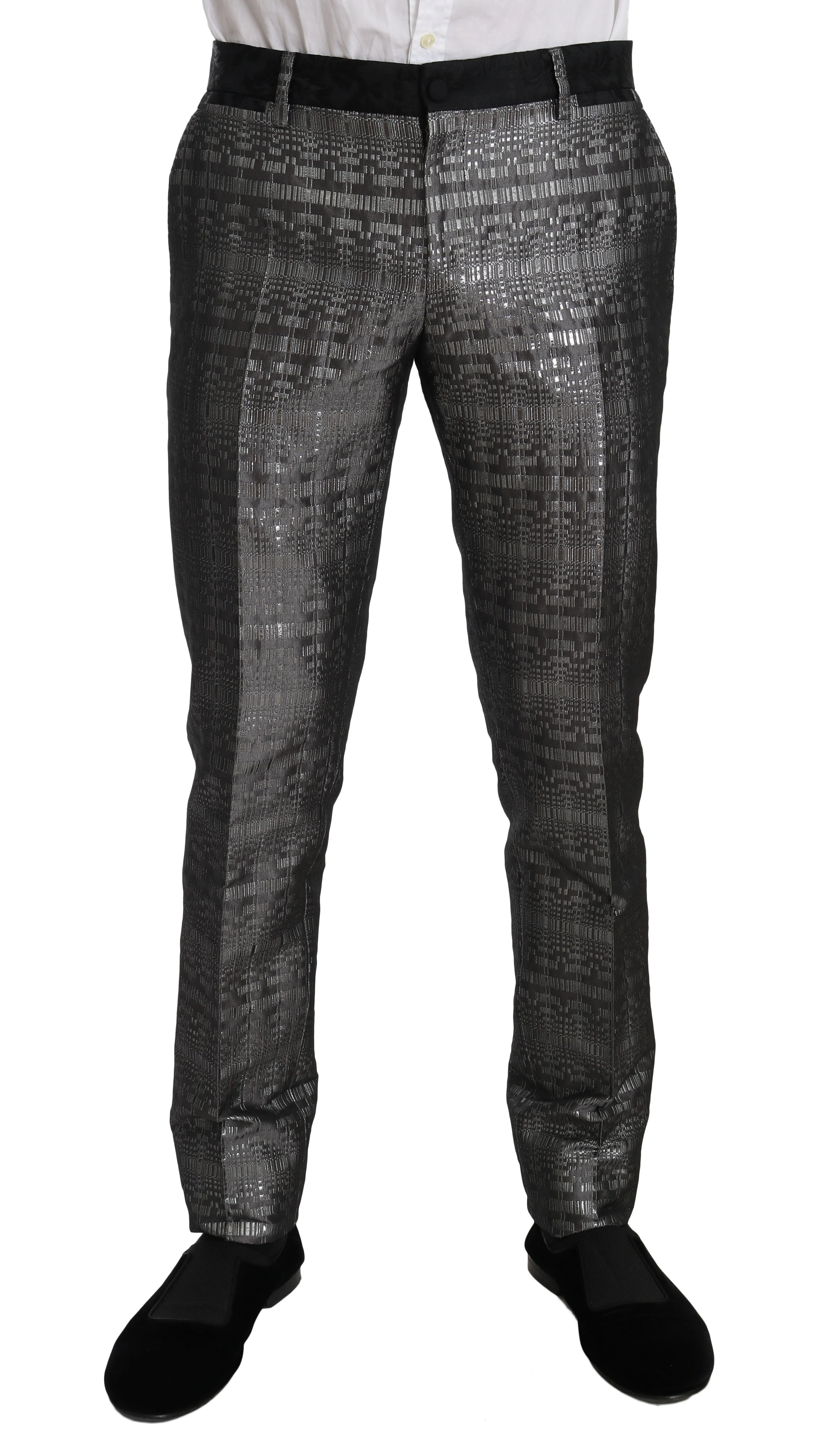 Silver Gray Shiny GOLD 2 Piece Slim Suit
