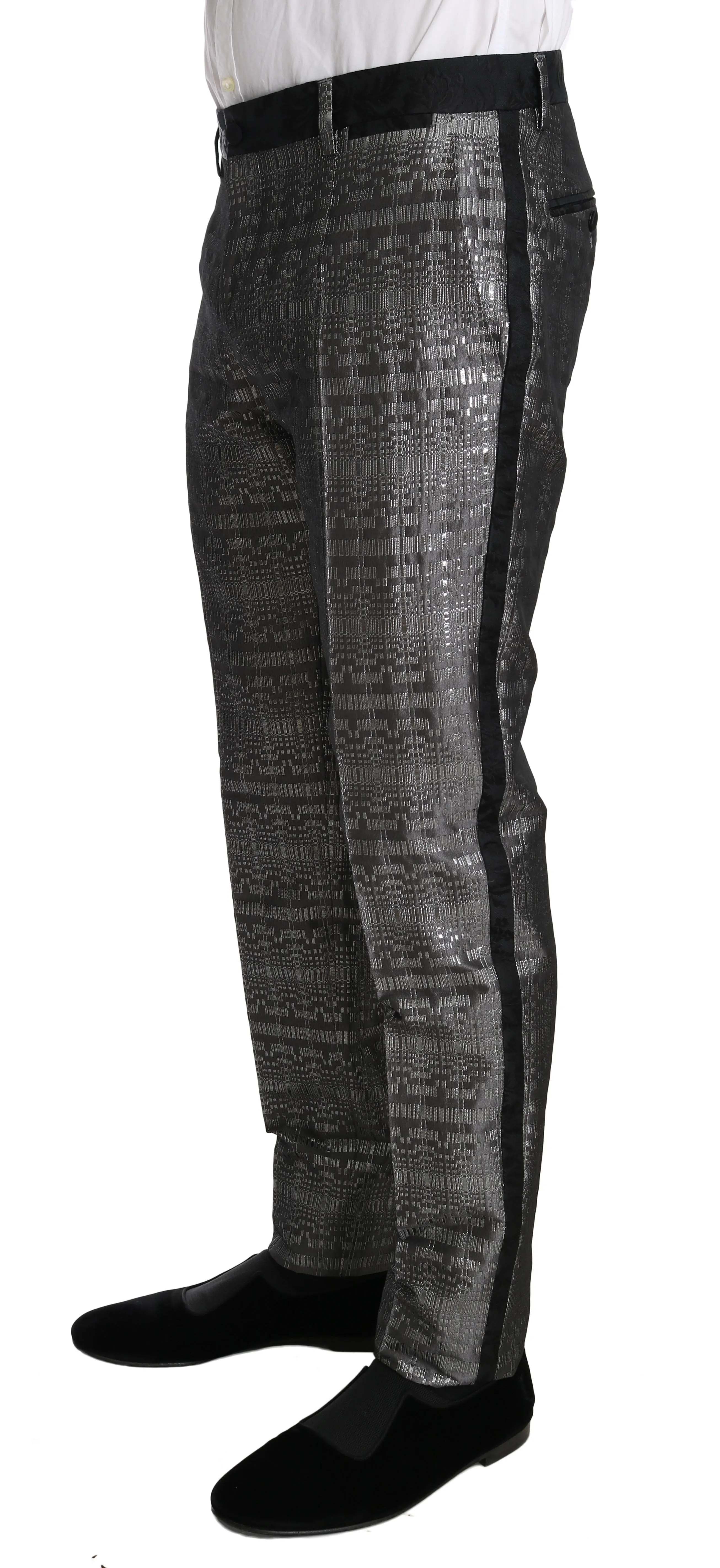 Silver Gray Shiny GOLD 2 Piece Slim Suit