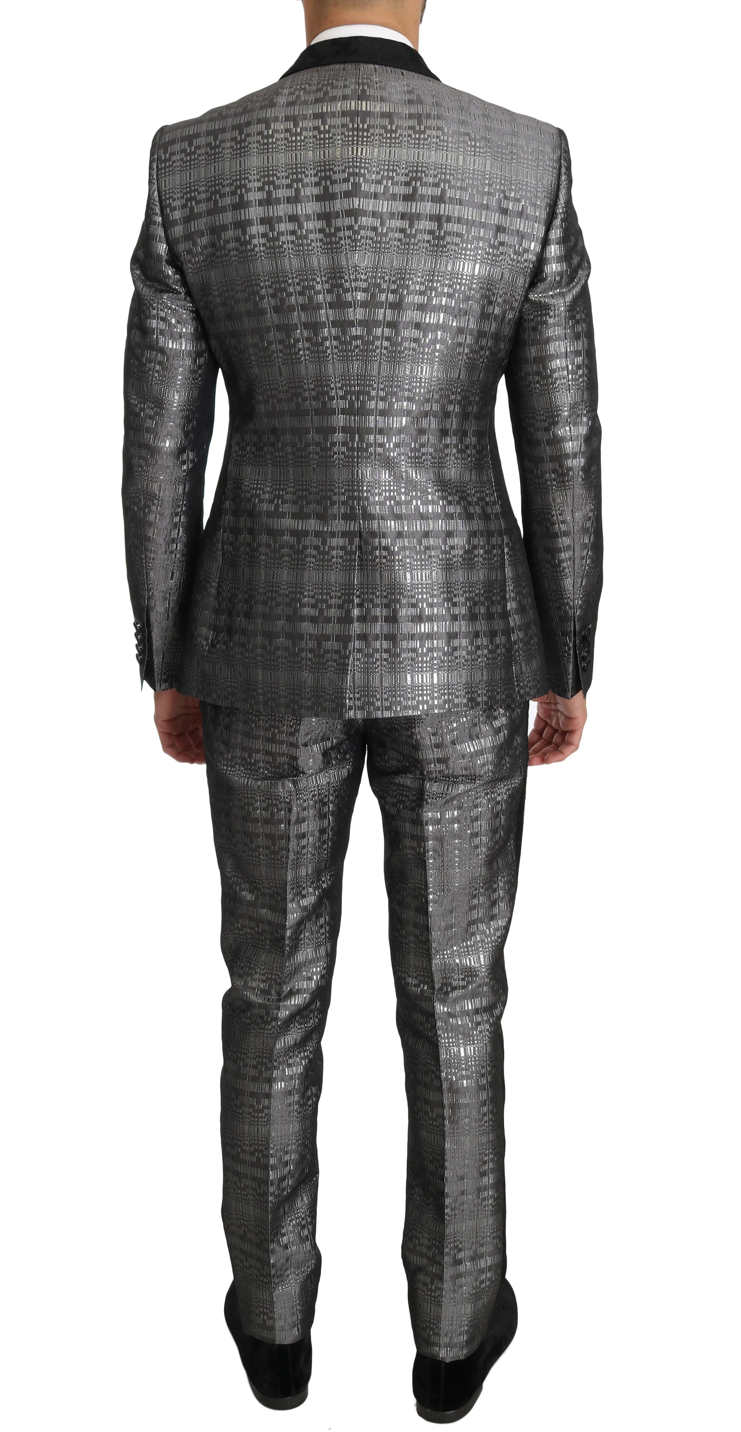 Silver Gray Shiny GOLD 2 Piece Slim Suit