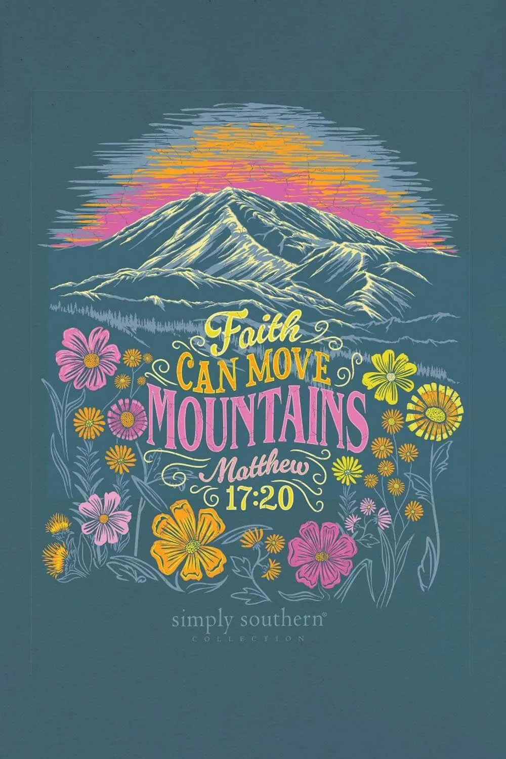 Simply Southern Faith Can Move Mountains T-Shirt for Women in Comet | SS-MOVEMTNS-COMET