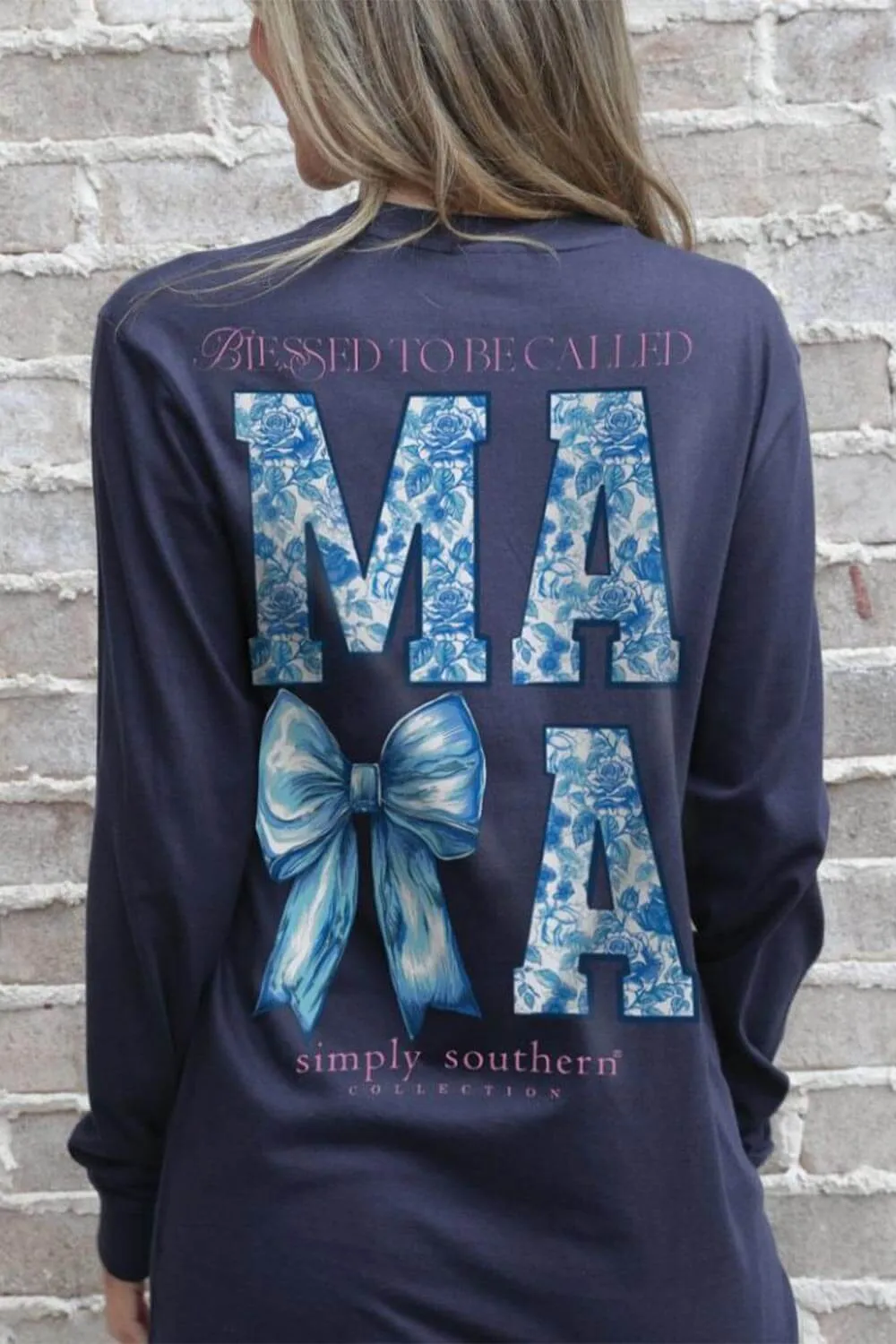Simply Southern Long Sleeve Blessed Mama T-Shirt for Women in Mirage | LS-BLSMAMA-MIRAGE