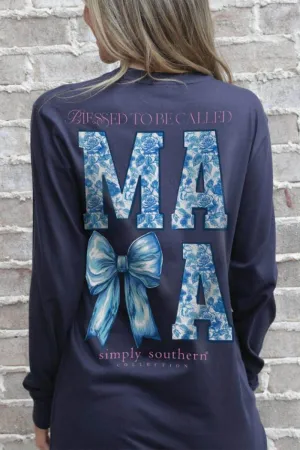Simply Southern Long Sleeve Blessed Mama T-Shirt for Women in Mirage | LS-BLSMAMA-MIRAGE