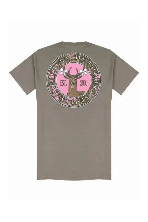 Simply Southern Plus Size Deer Bow T-Shirt for Women in Brown | EXT-SS-DEER-DESERTHTHR