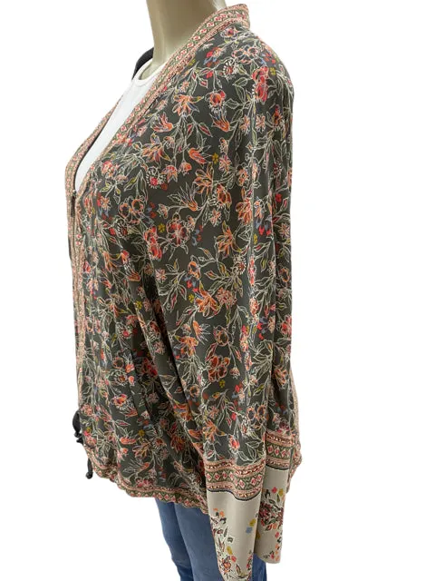 Size M/L free people gray multi TOPS