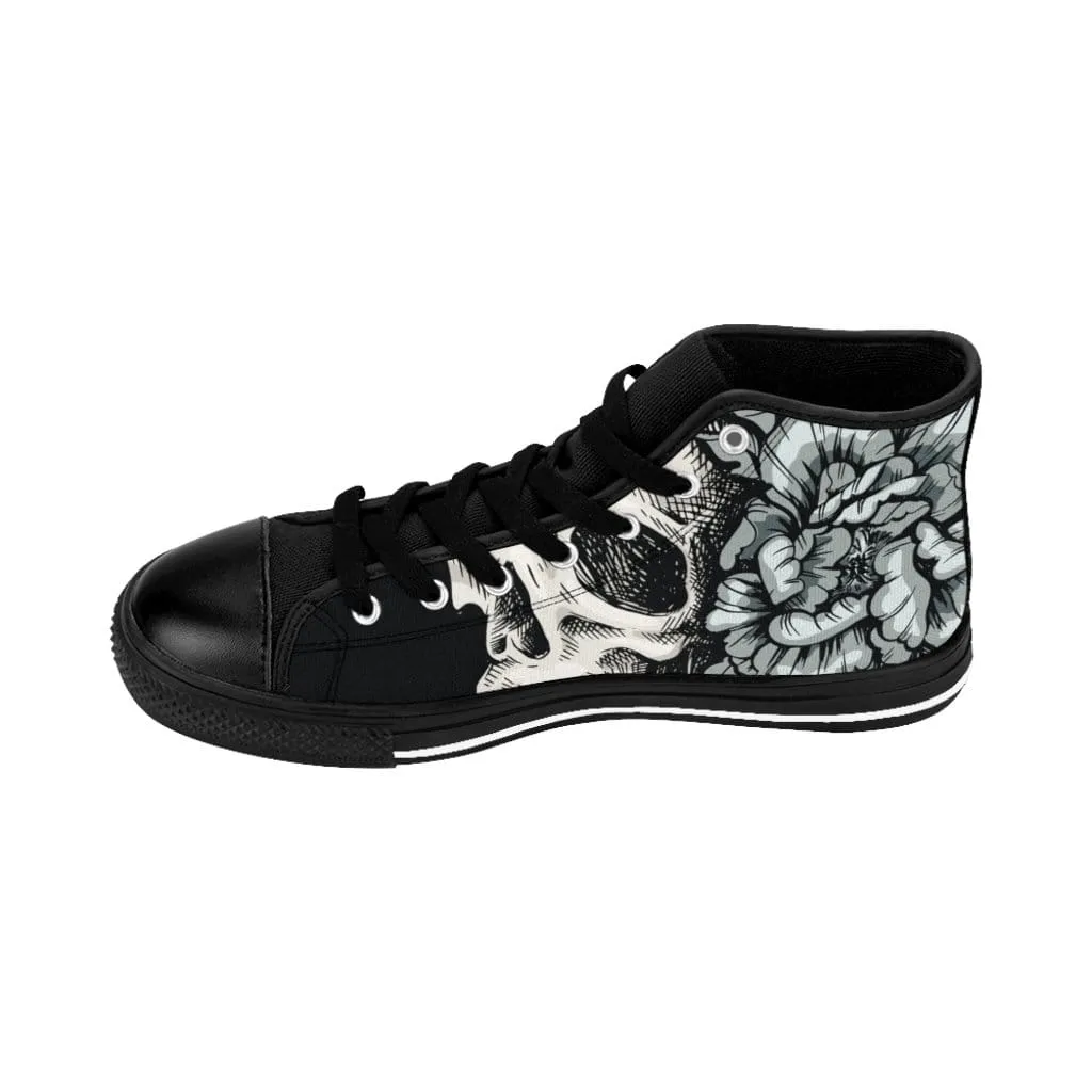 Skull with flora ornament Women's High-top Sneakers