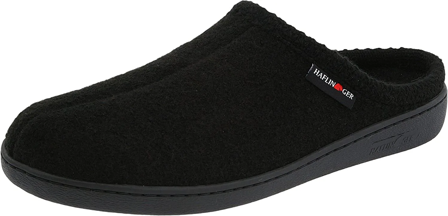 Slip-on Rubber-soled Low-back Wool Slipper