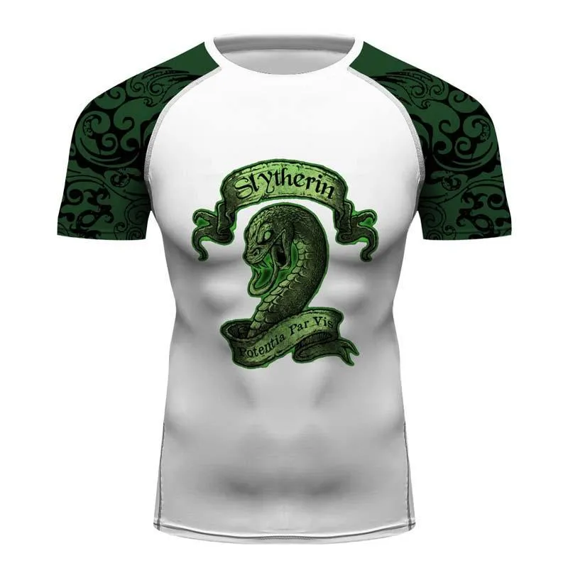 Slytherin Harry Potter Compression Training Rash Guard for MMA BJJ Wrestling