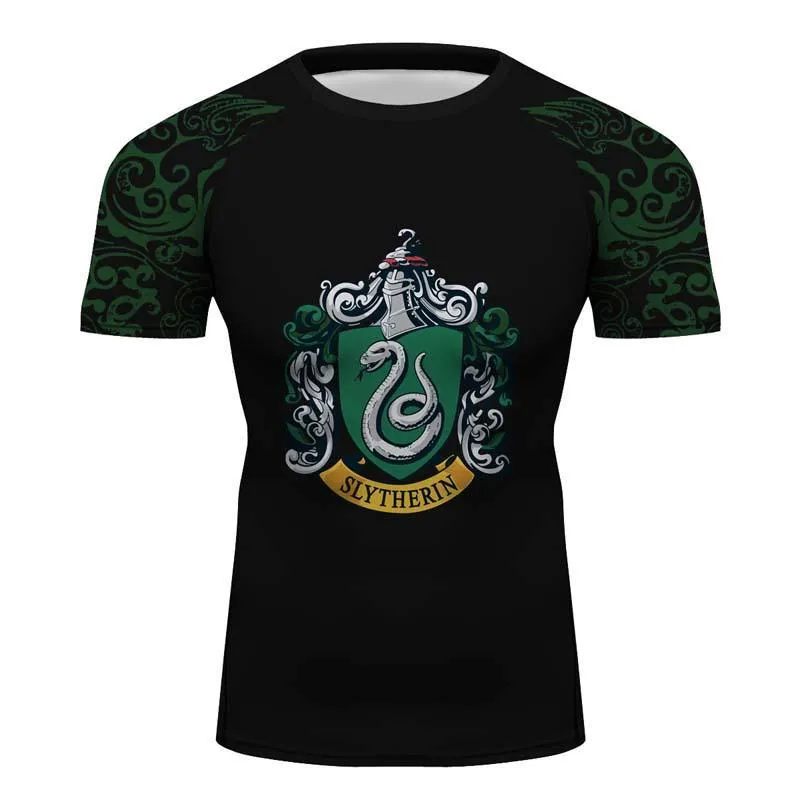 Slytherin Harry Potter Compression Training Rash Guard for MMA BJJ Wrestling