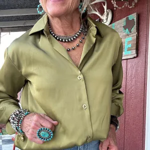 Solid Satin Blouse