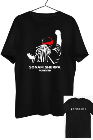 Sonam Sherpa Forever Parikrama Black Tshirt