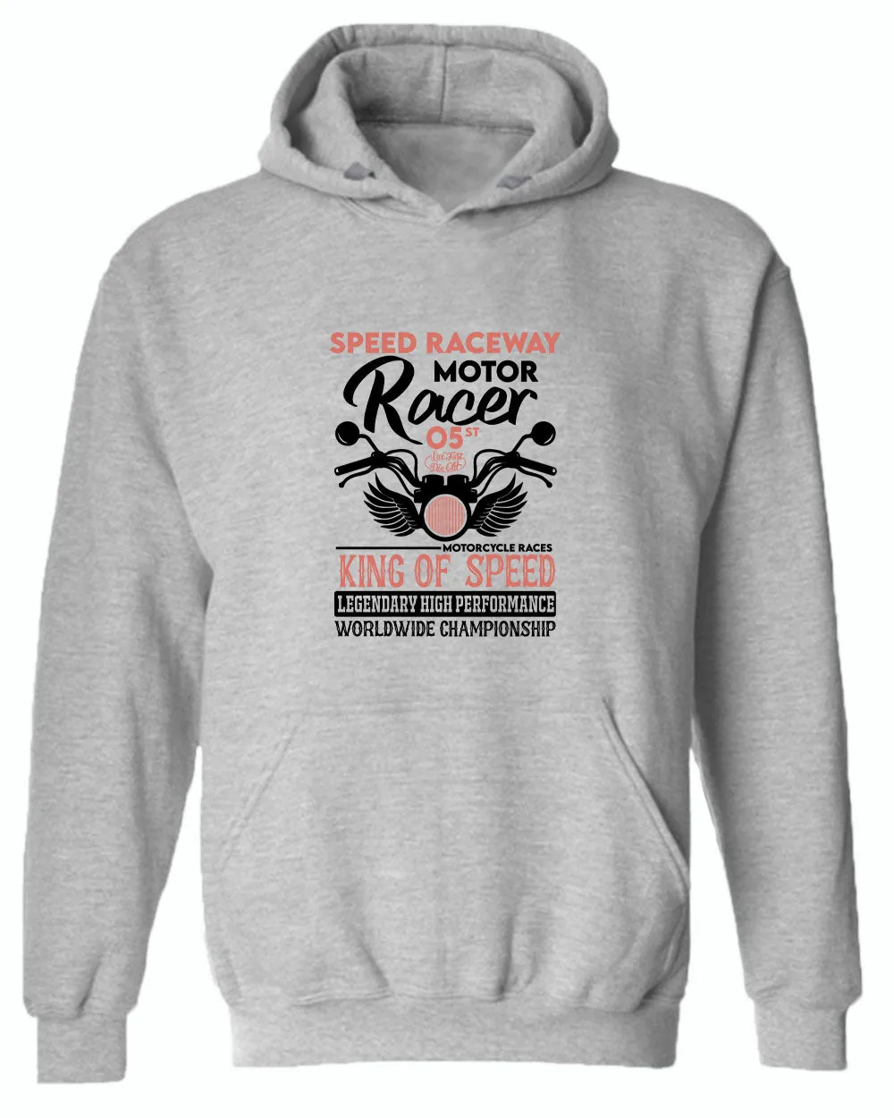Speed raceway motor racer motorcycle hoodie