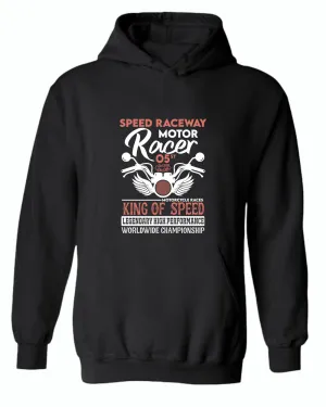 Speed raceway motor racer motorcycle hoodie