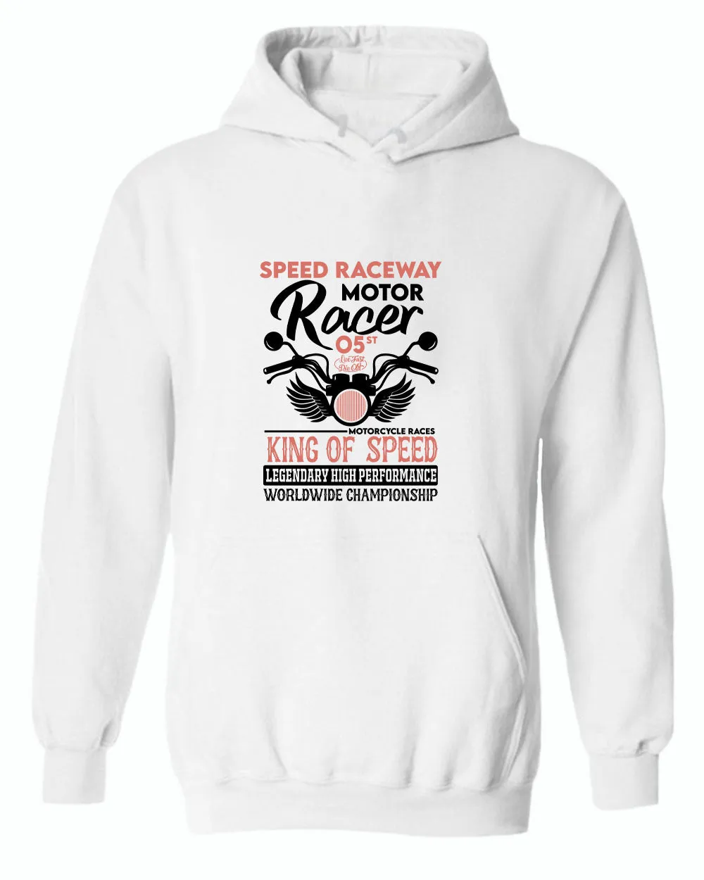 Speed raceway motor racer motorcycle hoodie