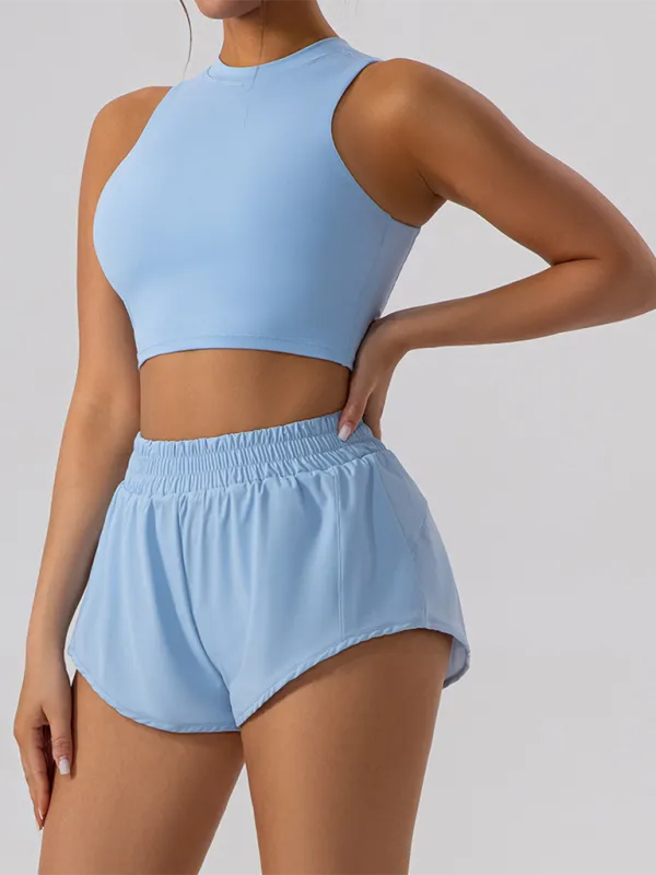 Sports vest   casual shorts set