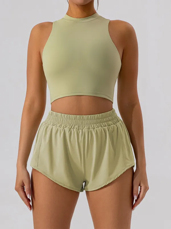 Sports vest   casual shorts set