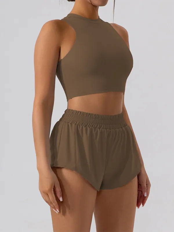 Sports vest   casual shorts set