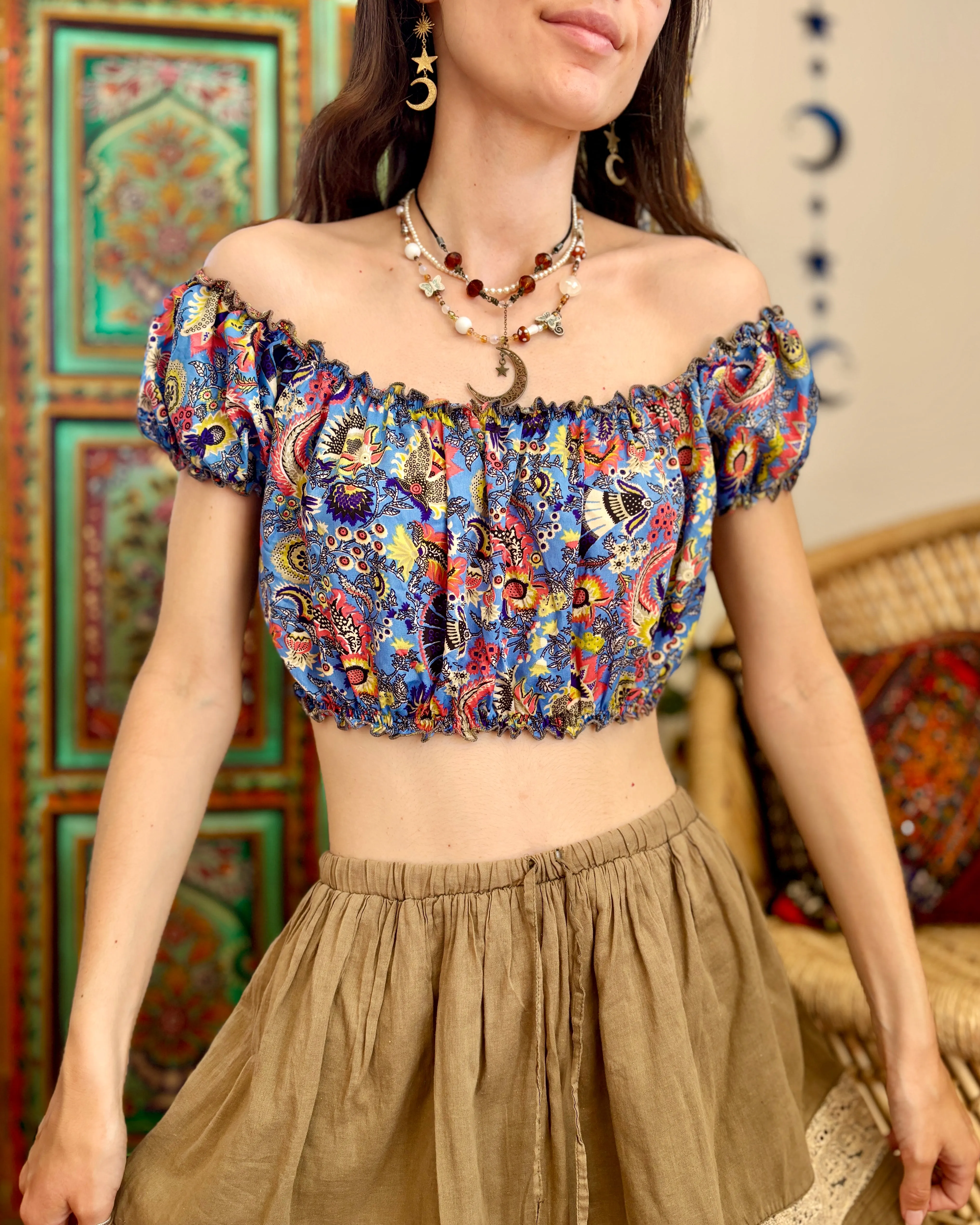 Spring Bardot Crop Top
