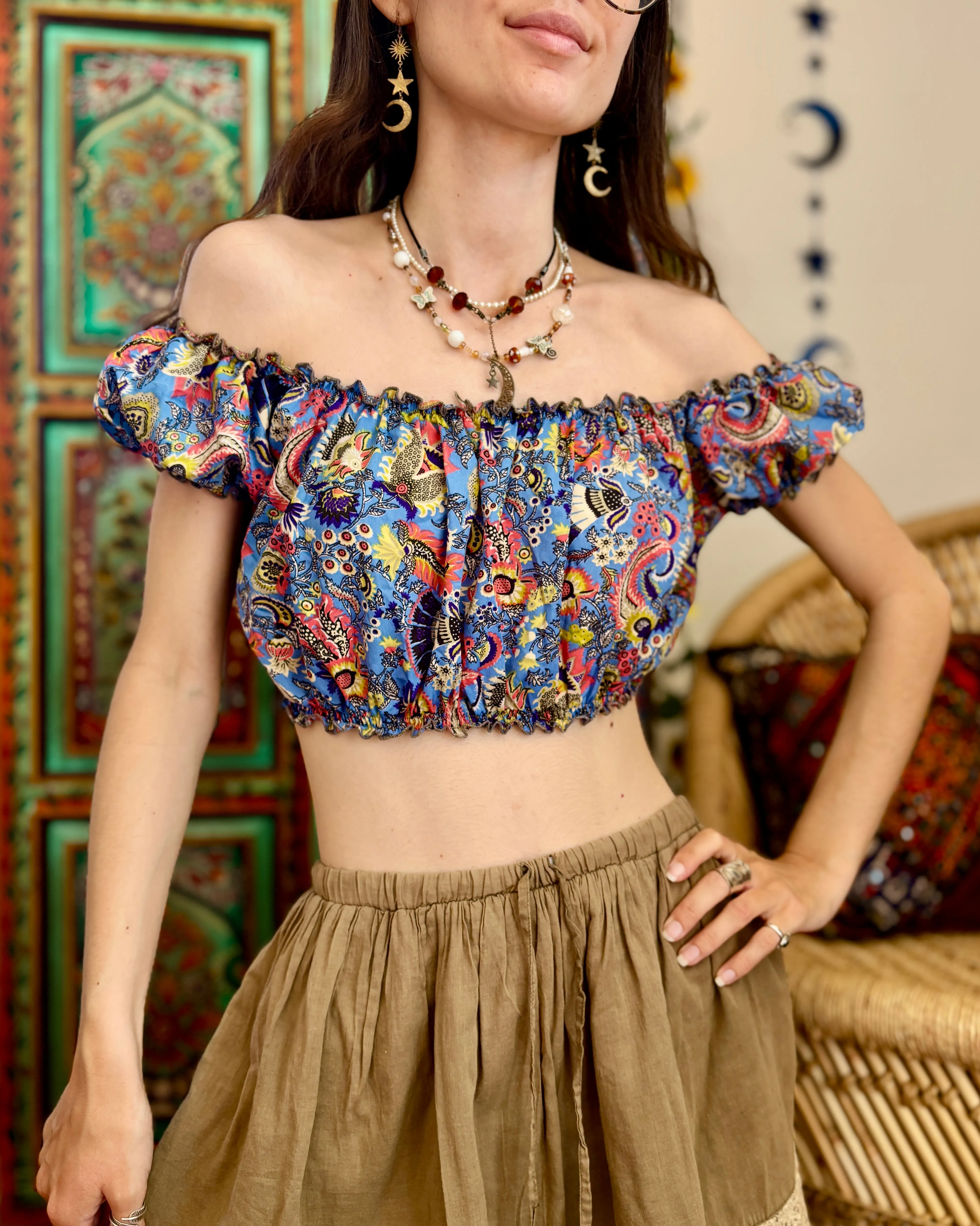 Spring Bardot Crop Top