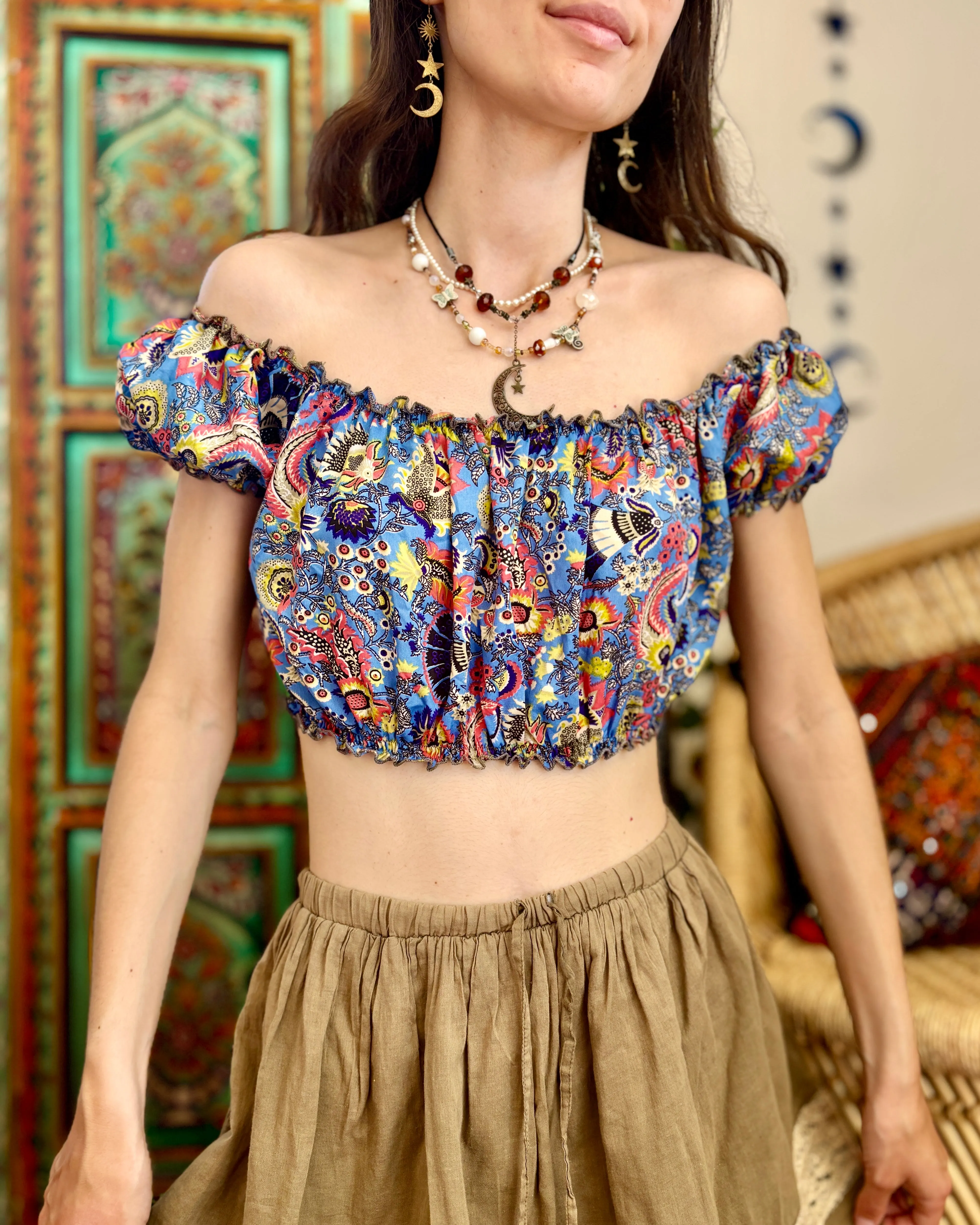 Spring Bardot Crop Top