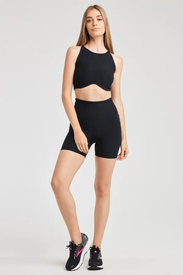 Stretch Halter Tank - Black