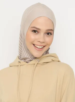 Striped Sport Scarf | Heather Beige
