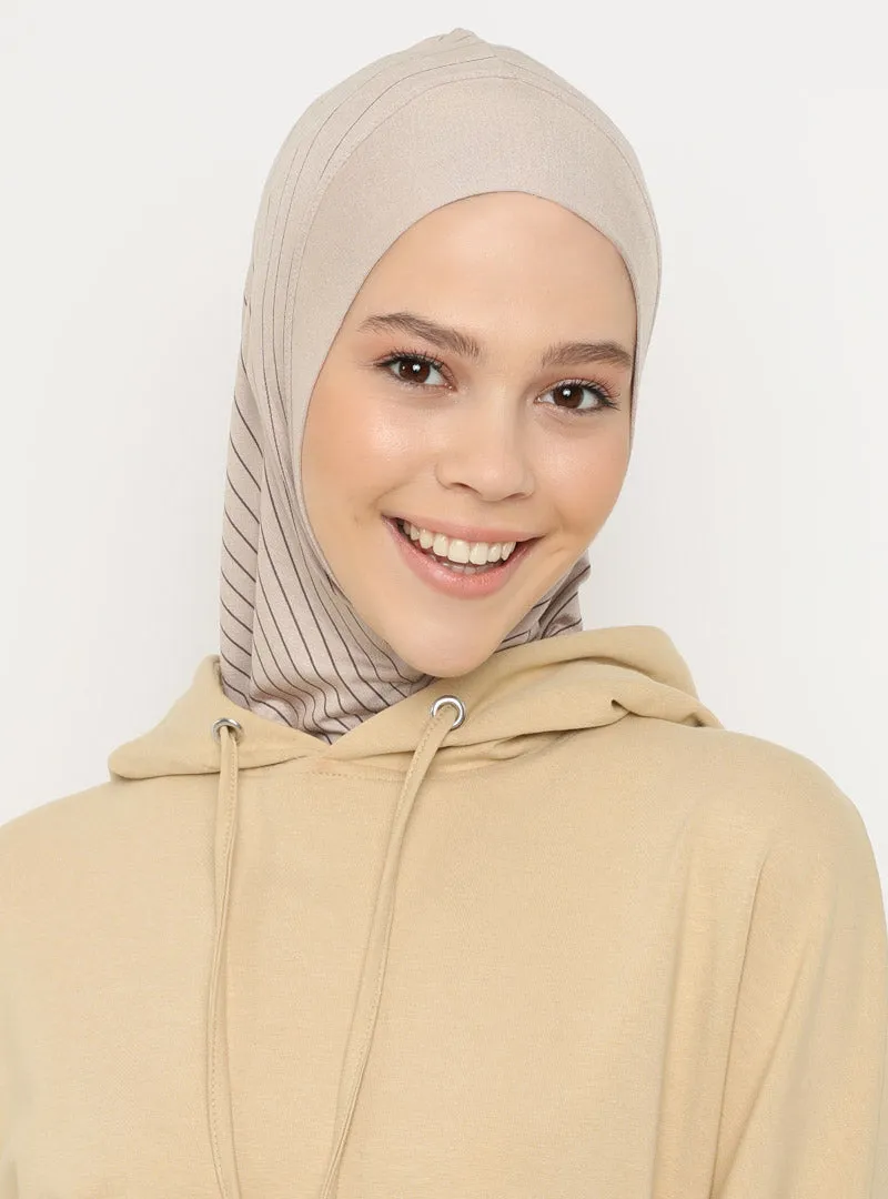 Striped Sport Scarf | Heather Beige