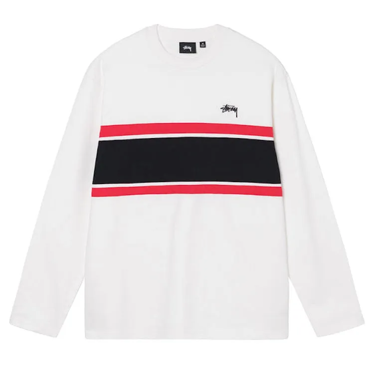 Stussy Colour Block L/S Crew T-Shirt Off White
