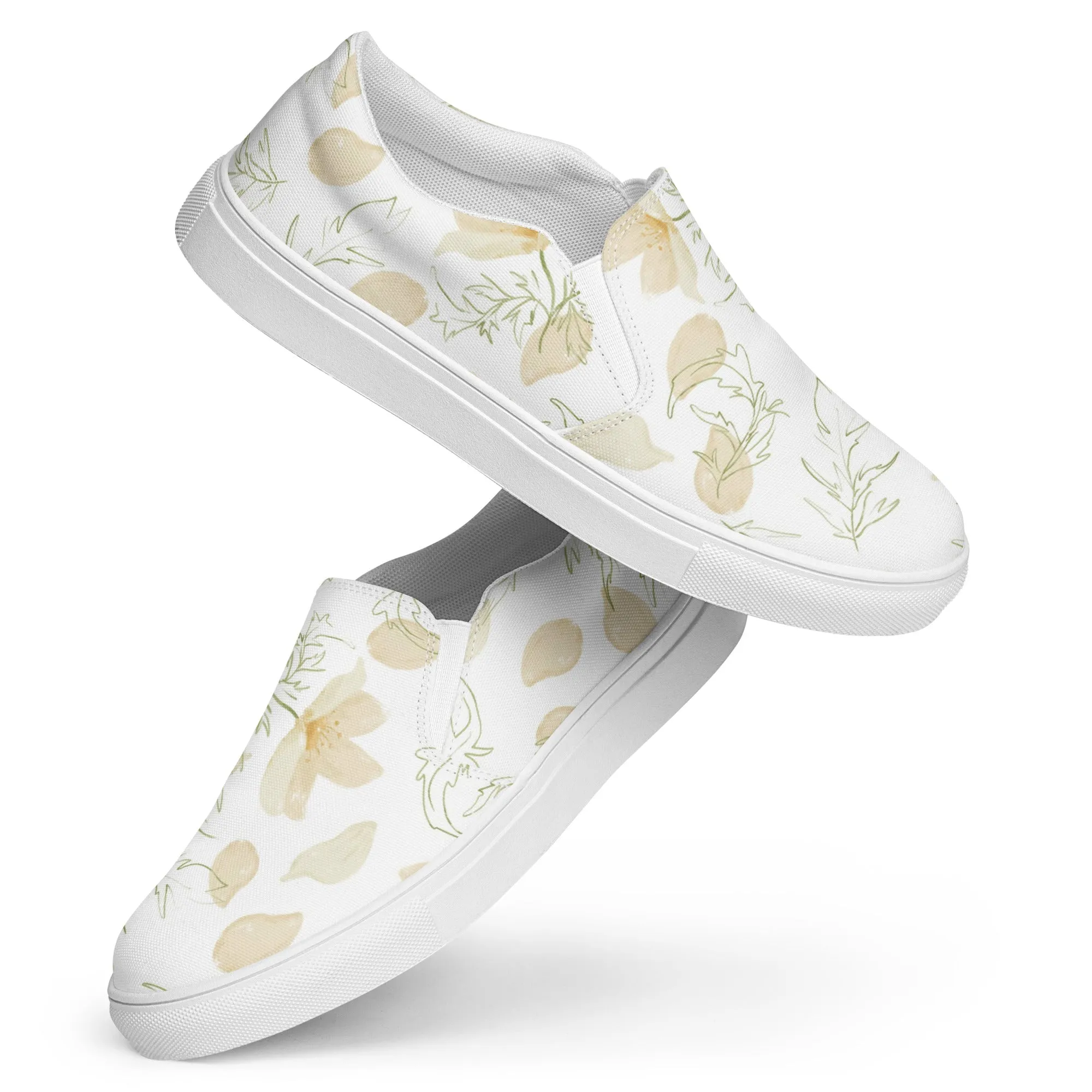 Subtle Foliage - Women’s slip-on sneakers