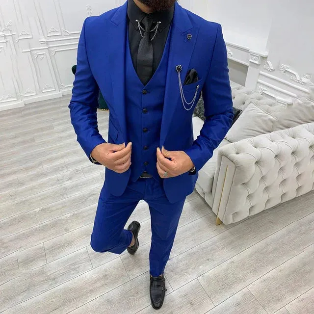 Suit Elegance™ | Men's 3-Piece Slim Fit Suit | Blazer, Vest & Trousers, Tailored Design, Perfect for Formal Business Attire