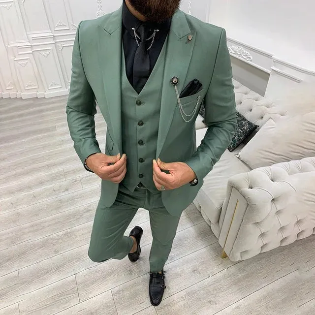 Suit Elegance™ | Men's 3-Piece Slim Fit Suit | Blazer, Vest & Trousers, Tailored Design, Perfect for Formal Business Attire