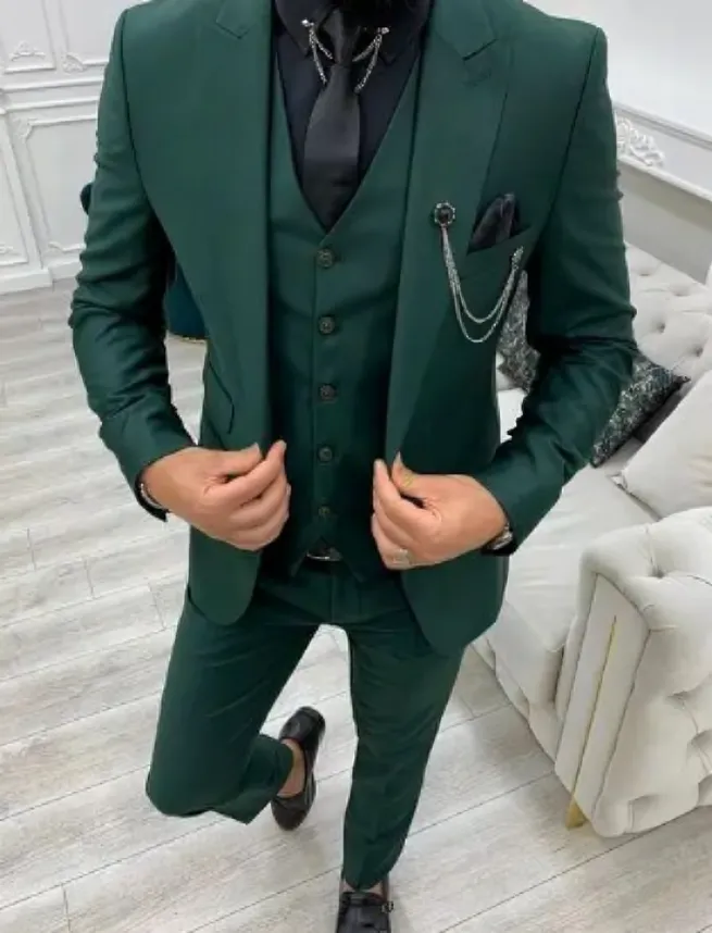 Suit Elegance™ | Men's 3-Piece Slim Fit Suit | Blazer, Vest & Trousers, Tailored Design, Perfect for Formal Business Attire