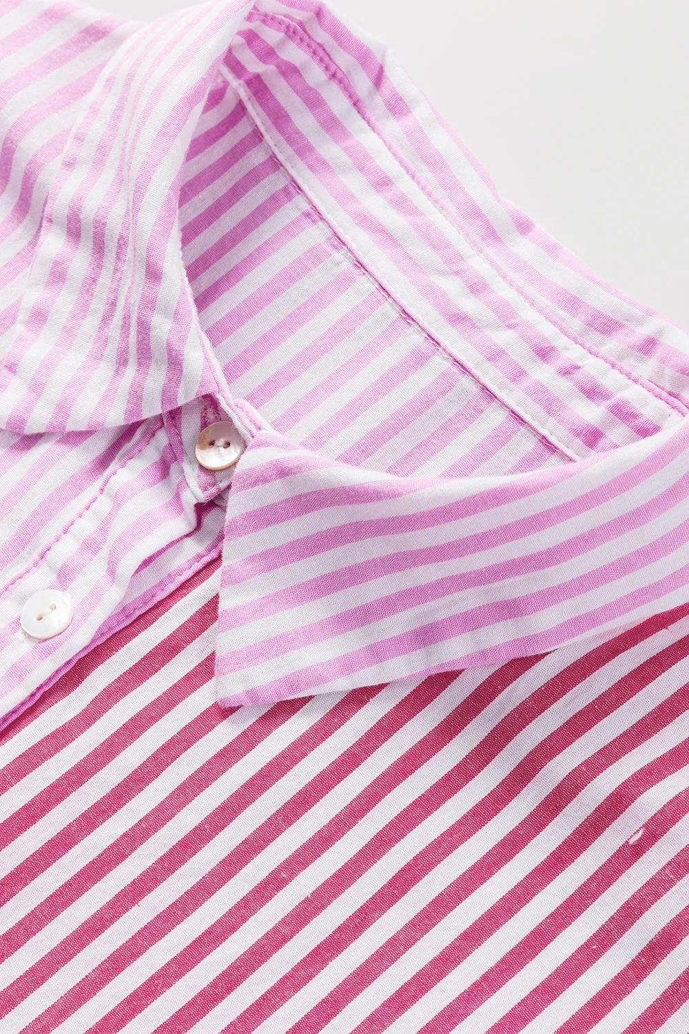 Summer Striped Button Up Flounce Sleeve Shirt