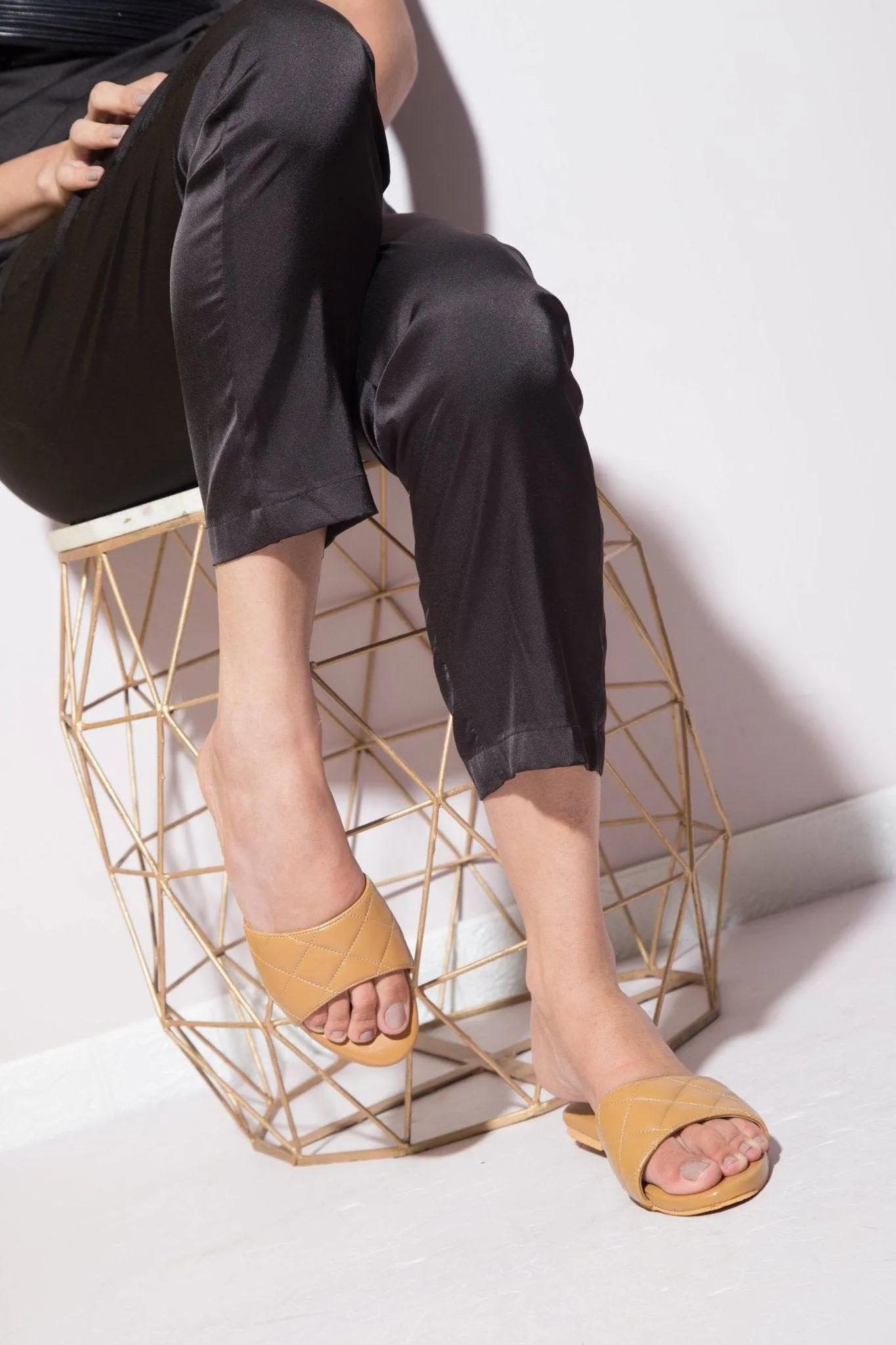 Super Cushioned Quilted Flats - Beige