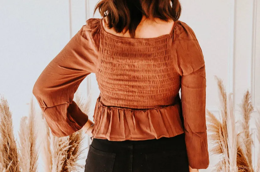 Sweetheart Smocked Woven Top
