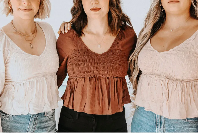 Sweetheart Smocked Woven Top