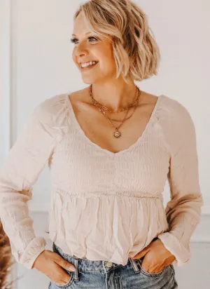 Sweetheart Smocked Woven Top