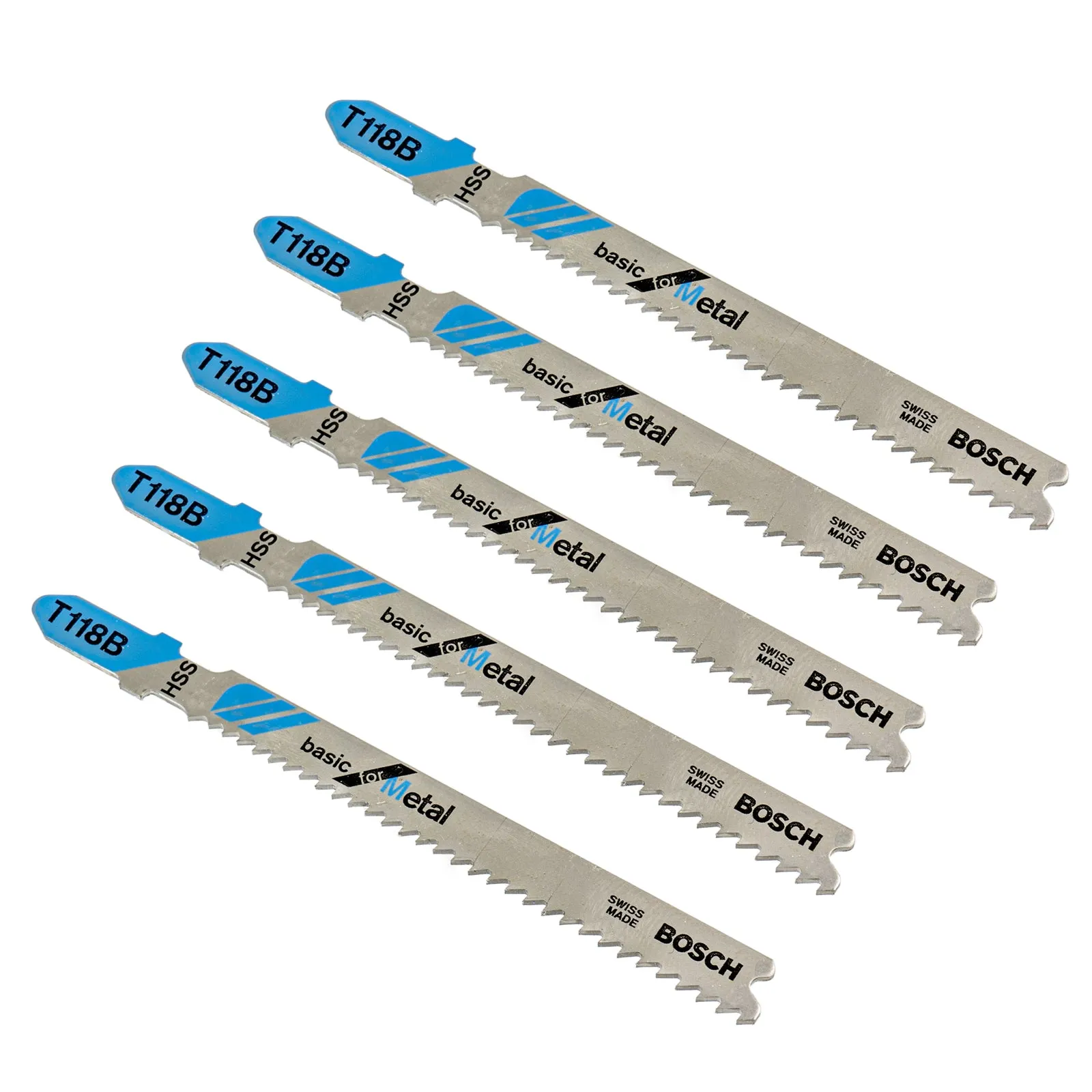 T 118 B | 5 x Stichsägeblatt für gerade Schnitte in Metall