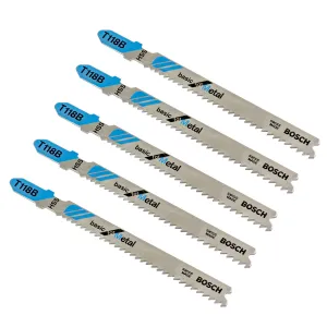 T 118 B | 5 x Stichsägeblatt für gerade Schnitte in Metall