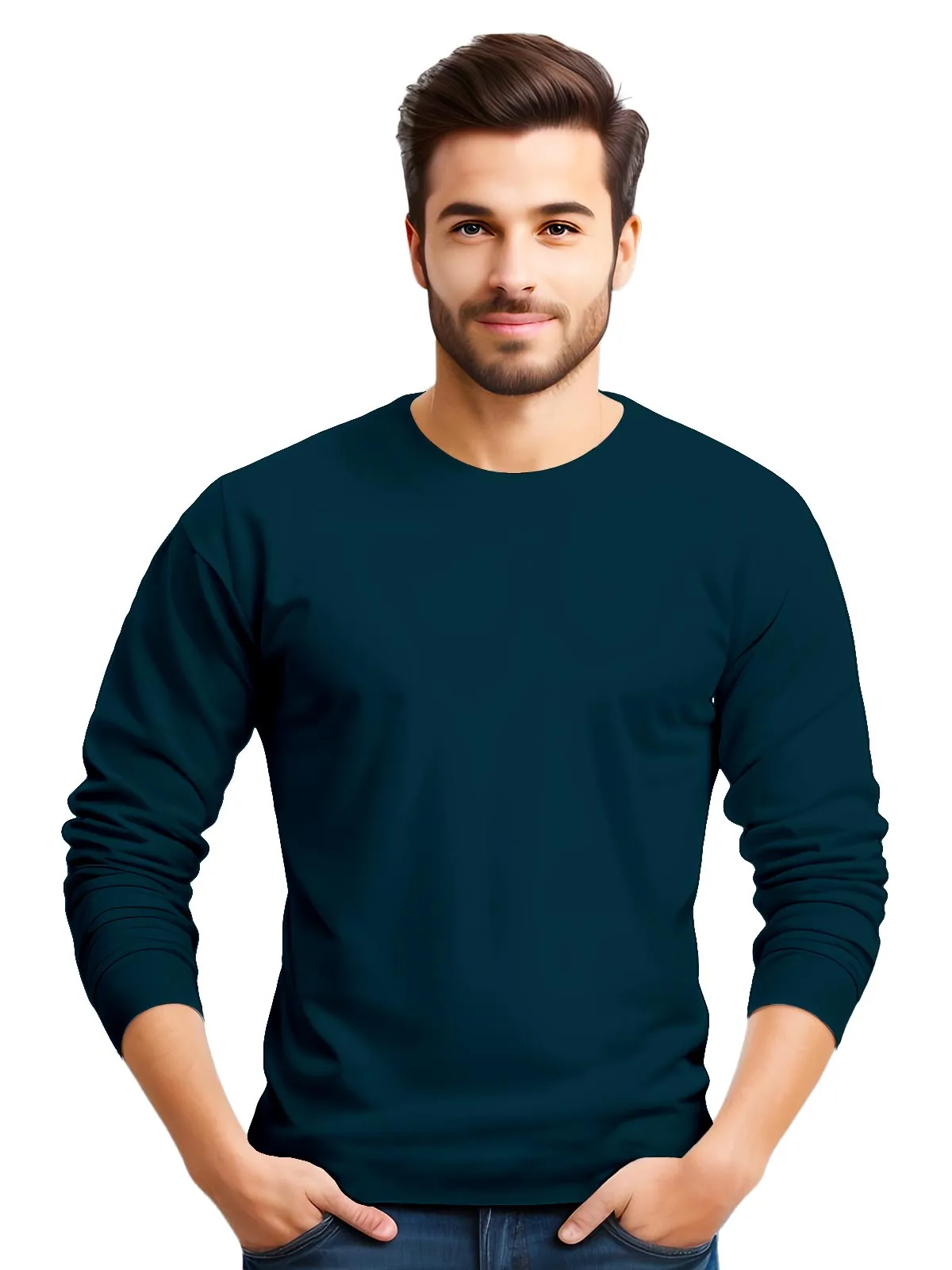 Teal Blue  | ACTION series | Full Sleeve T shirt for Men
