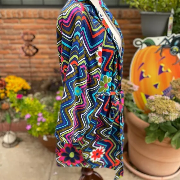 Tepper Jackson • Multi-Colors • Hippie • Floral • Geometric • Robe • S/Medium