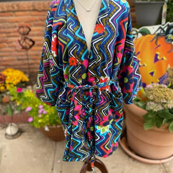 Tepper Jackson • Multi-Colors • Hippie • Floral • Geometric • Robe • S/Medium