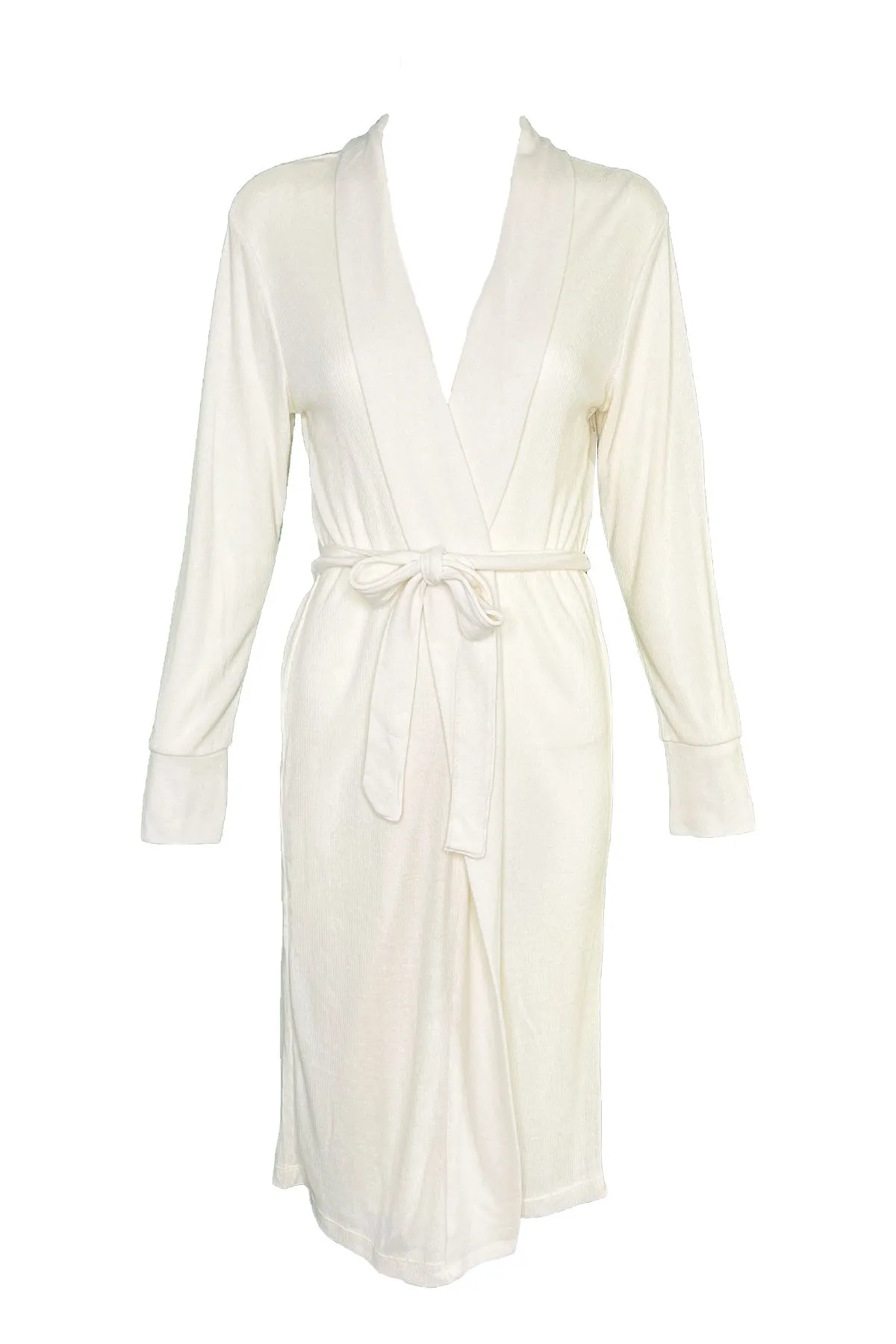 Textured Basics Robe in Stone