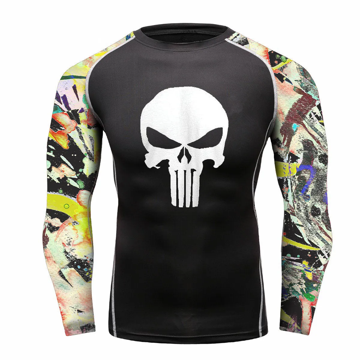 THE BONES SKULL BJJ RASH GUARD FOR MEN