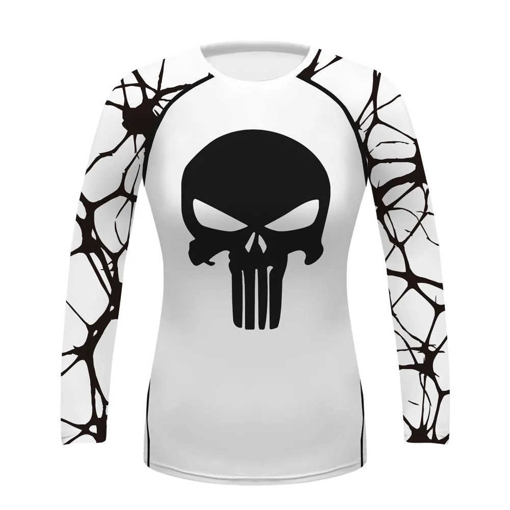 THE BONES SKULL BJJ RASH GUARD FOR MEN