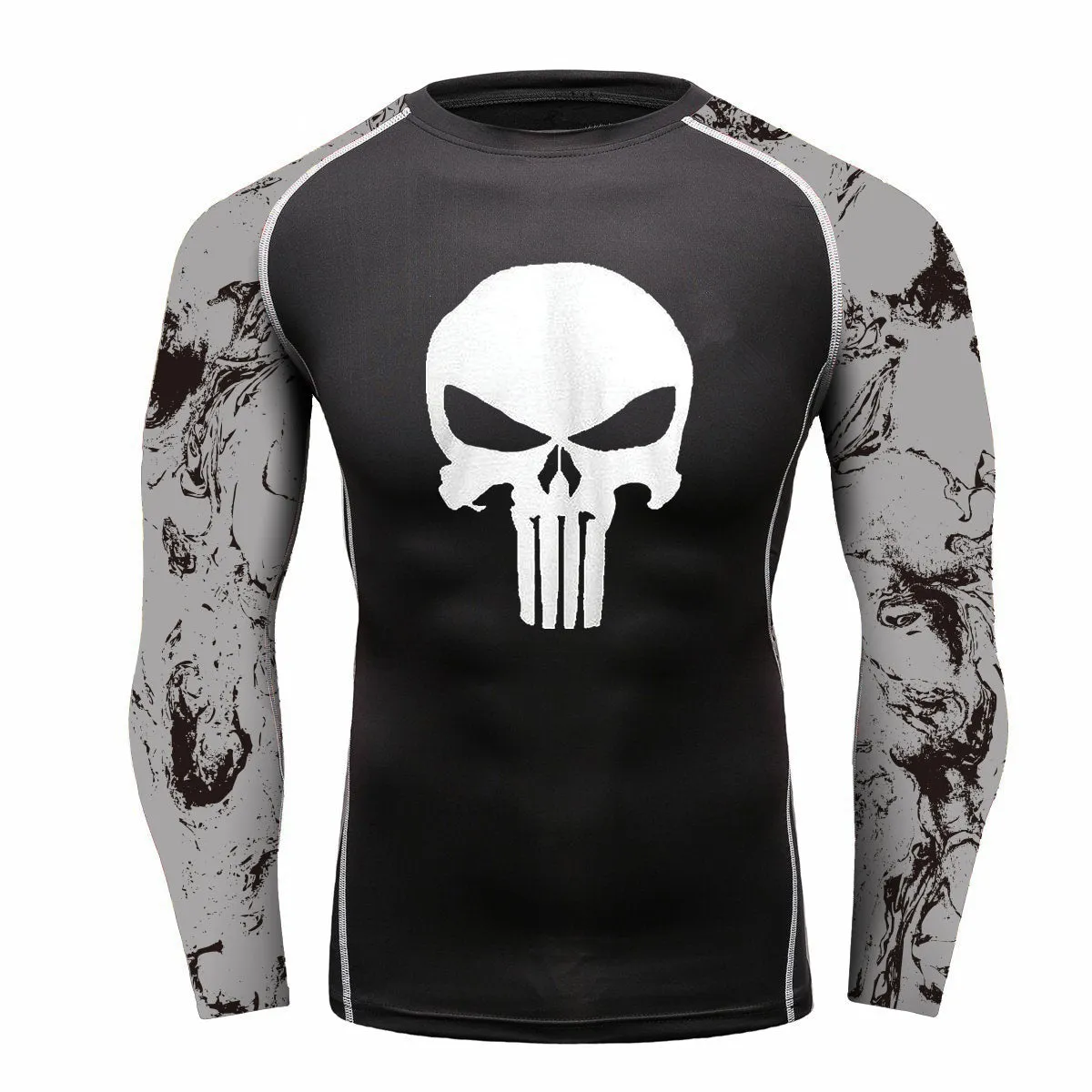 THE BONES SKULL BJJ RASH GUARD FOR MEN